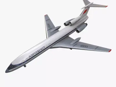 Tupolev Tu-154 USSR With LODs Low-poly 3D model