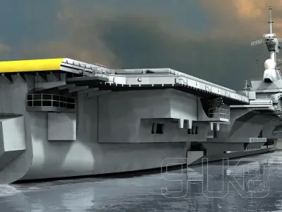 Nuclear aircraft carrier Charles de Gaulle 3D model