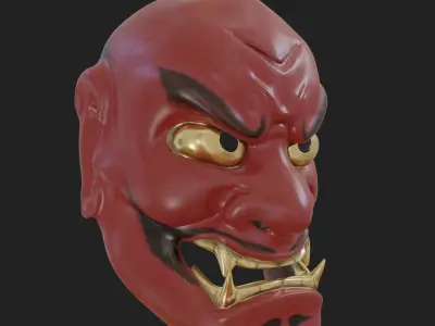 Japanese Mask Shikami   Noh theatre mask  3d model  3D model