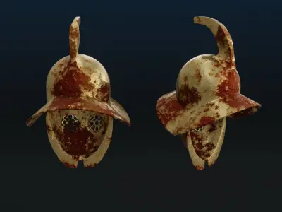 Conquistador Helmet - Rusted - Historical Helmet Low-poly 3D model