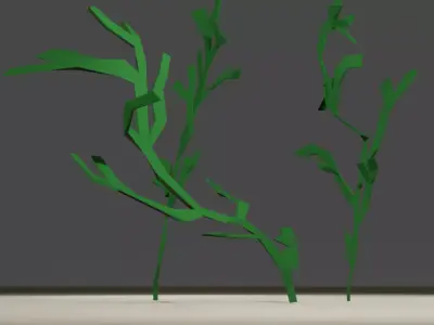 Cartoon-Style Low-Poly Ocean Algaes - Ready for Fun Projects Low-poly 3D model