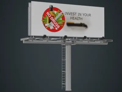 Billboard 1A Low-poly 3D model