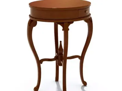 Classic Furniture Round Table With Drawer 3D model