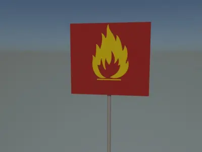Flaming sign Free low-poly 3D model