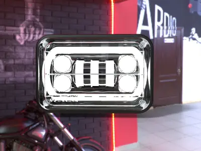 Faro Led Malibu 5 pulgadas Low-poly 3D model