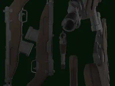 Stylized rifle Low-poly 3D model buy