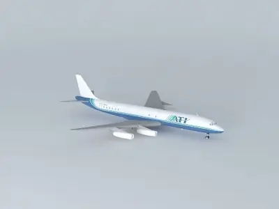 ATI DC 8 62HCF At LAX Free 3D model