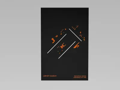 Airport Diagram Indianapolis International Airport Free 3D model
