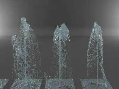 Water Jet Exterior Fountains Pack 3 3D model