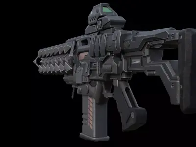PSHW Sting Sci-Fi Rifle Compact Bullpup SMG Game Ready Low-poly 3D model
