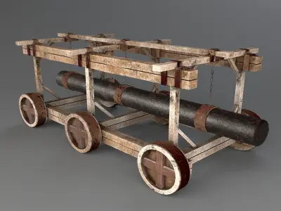 Battering Ram - Siege Tower Low-poly 3D model