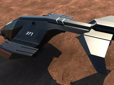 Dropship spacecraft Low-poly 3D model