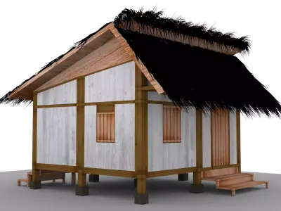 Sundanese traditional Suhunan Badak Heuay Low-poly 3D model