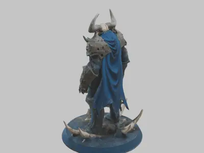 Medieval Armored Skeleton Figure Low-poly 3D model