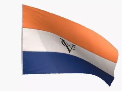 Dutch East Indies Company Flag 1602-1798 Low-poly 3D model