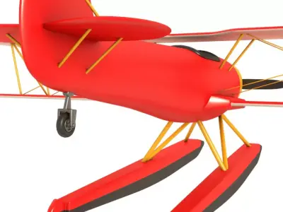 Sea Plane Biplane 3D model