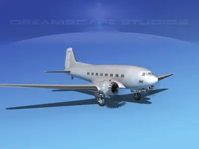 Douglas C-47 Dakota Bare Metal 3D model