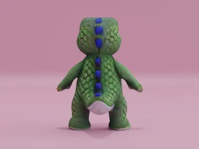 Alligator Character A-pose Crocodile Free low-poly 3D model