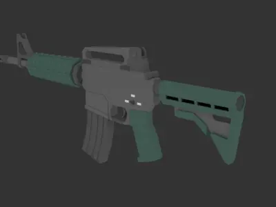 Low Poly AR-15 rifle pack Low-poly 3D model