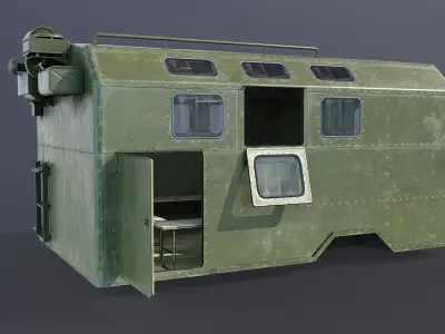 Kung Military Trailer Low-poly 3D model