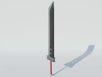 Final Fantasy Big Sword Free low-poly 3D model