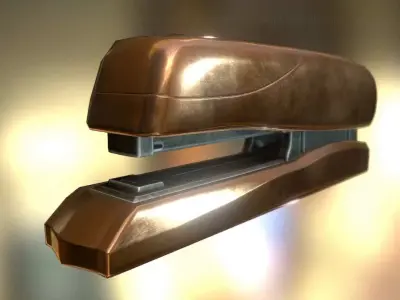 Stapler Rigged And Animated Copper Version Low-poly 3D model