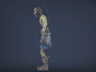 Zombie Archer Soldier Low-poly 3D model