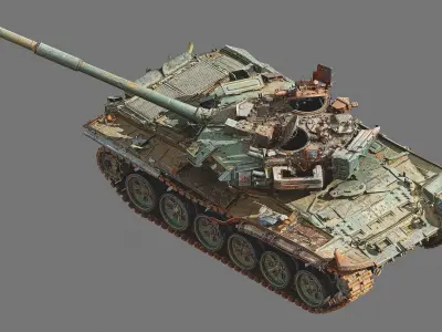 T90A destroyed 3D model
