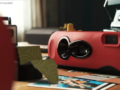 Instant Camera with Cartridge and Photo 3D model