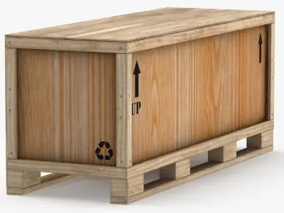 Cargo Wooden Crate 05 3D model