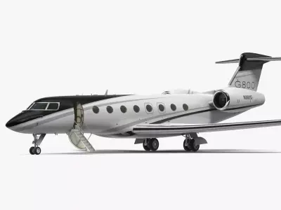 Gulfstream G800 Large Business Jet Rigged 3D model