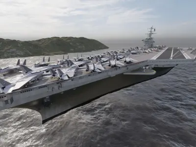 USS nimitz cvn 68 with interior 3D model