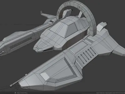 Space Fighter - The protector of the galaxy Low-poly 3D model