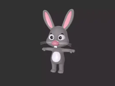 Cartoon 0010 Character Rabbit Cute Low-poly 3D model