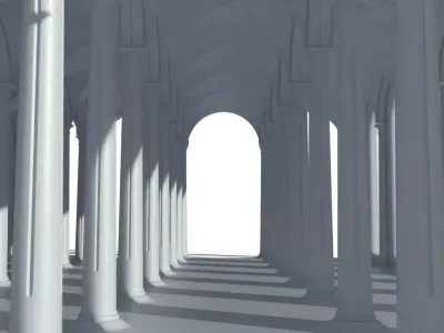 Roman Style Colonnade Corridor 3D model