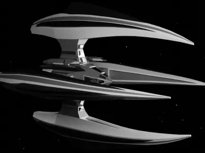 Death claw - orbital fighter Low-poly 3D model