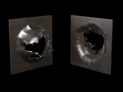 Bullet Holes on Metal 3D model