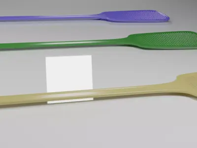 Flyswatters three plastic spatulas 3D model