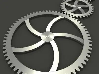 Gears three metal 3D model