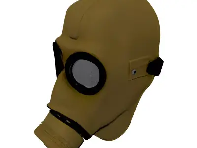 Yellow Industrial Gas Mask 3D model