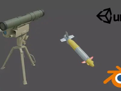 Kornet AT-14 Spriggan pbr Low-poly 3D model