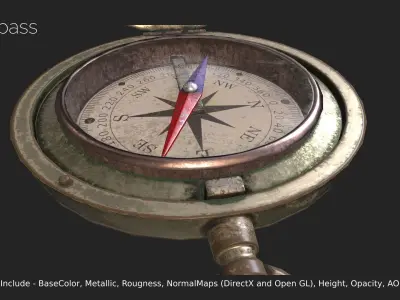 Compass Low-poly 3D model