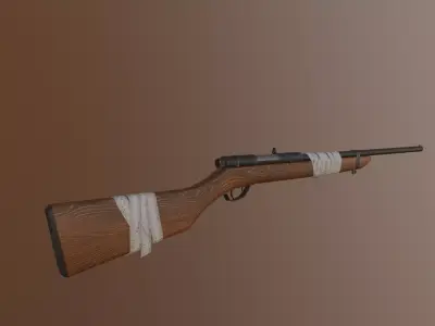 Single shot rifle Low-poly 3D model