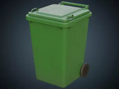 Wheeled Bin 1B Low-poly 3D model