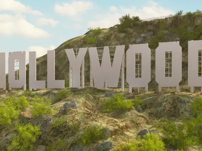 Hollywood Sign Hills 3D model
