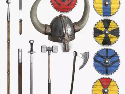 Viking Weapon Collection Low-poly 3D model