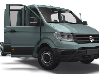 VW Crafter Chassis DoubleCab L2 HQInterior 2023 3D model