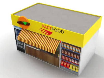 Food kiosk 3D model purchase