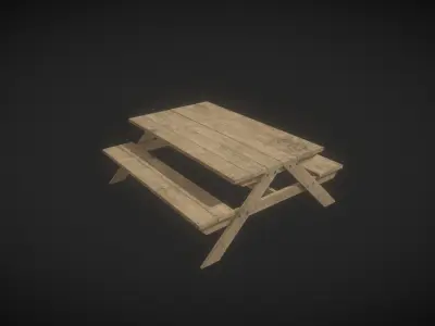 Picnic Table 3D model 4