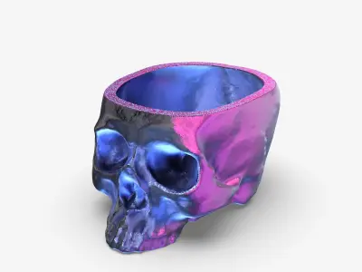 Skull Planter Human Skull Flower Pot Spooky Decor Planter 3D print model